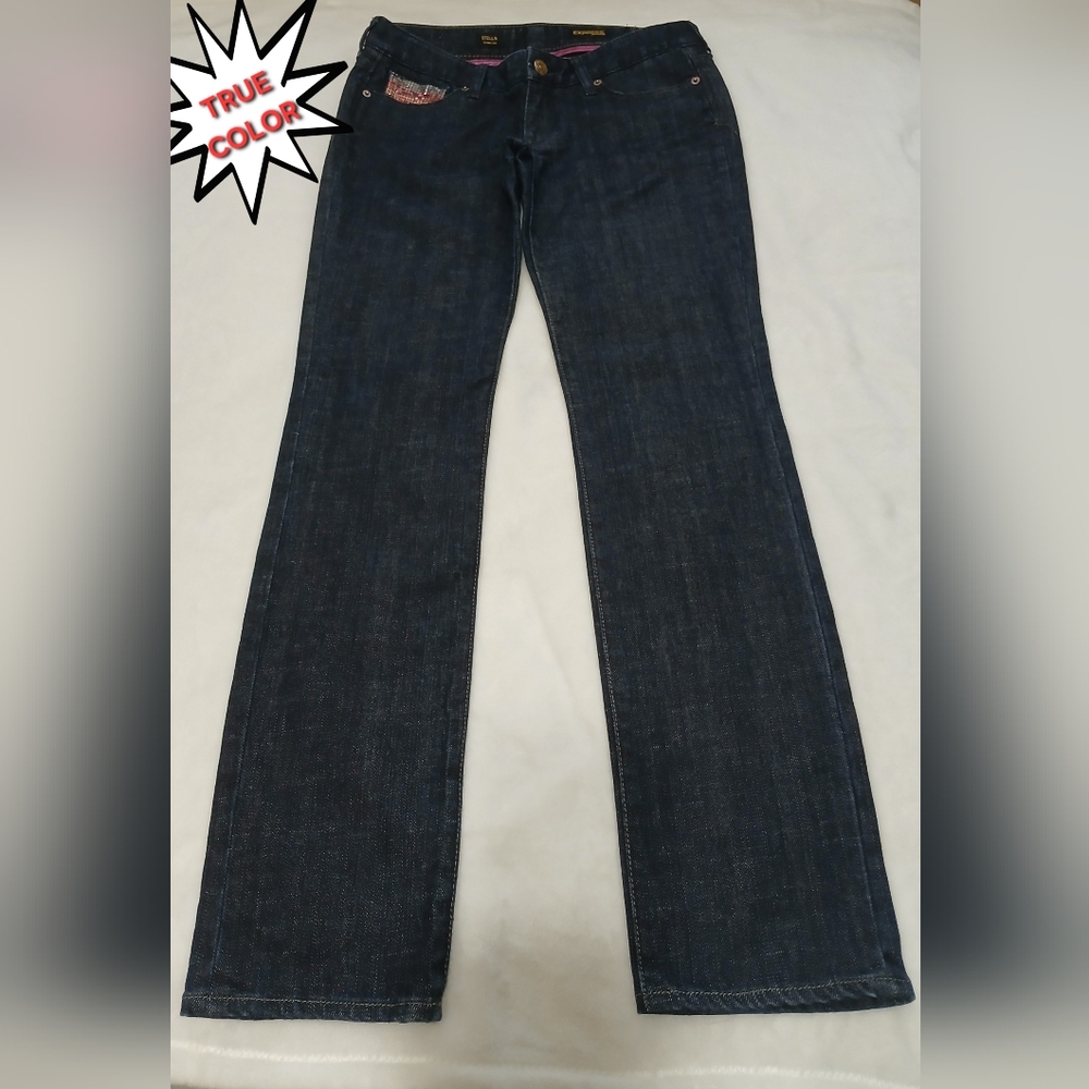 Women's Jeans "Stella" with glittered-sequin back pockets EUC